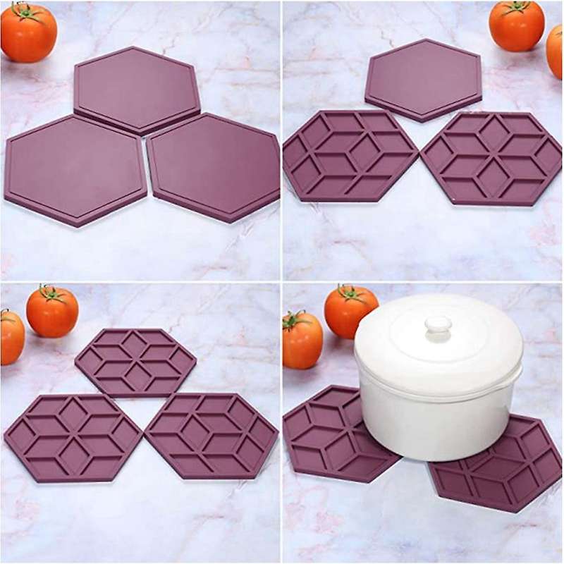 3pcs Silicone Tripod Kitchen Heater Pad, Silicone Pad(blue)