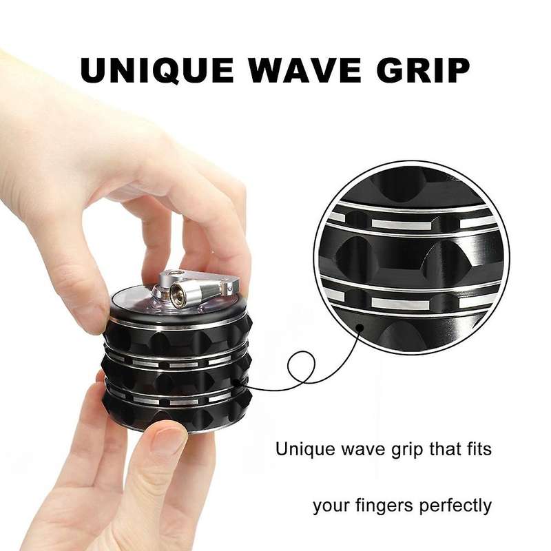 Hand Crank Grinder 2.5inch Aluminium with Clear Top Black Grinder
