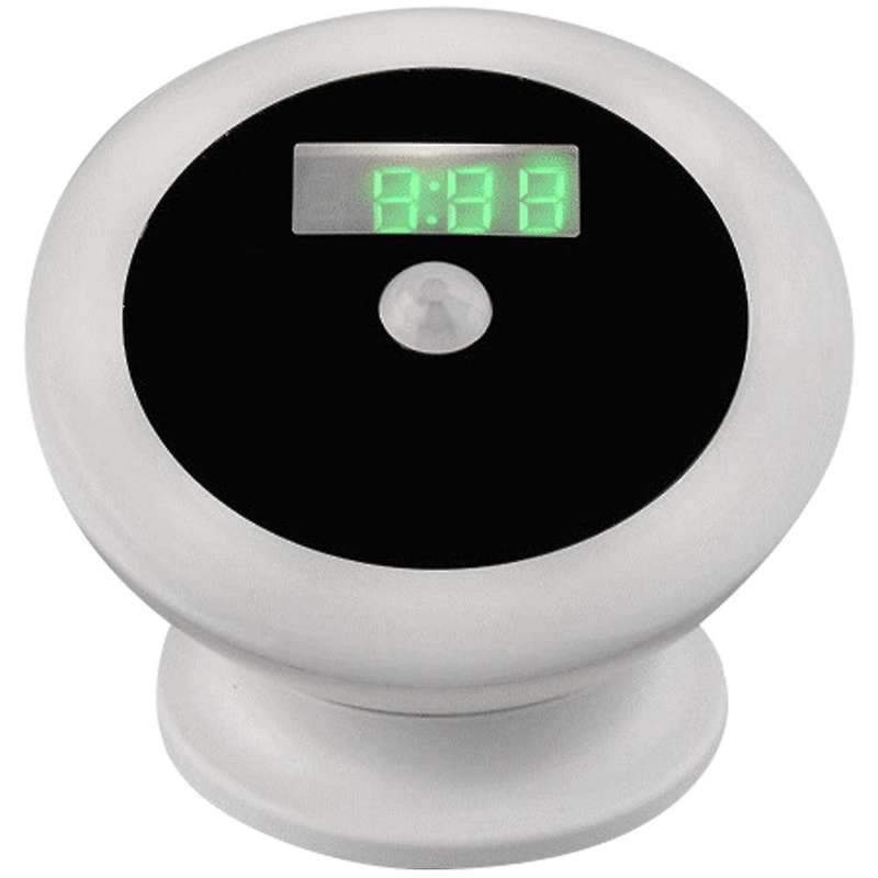 Motion Sensor Light with Clock Aaa Battery for Bathroom Wardrobe
