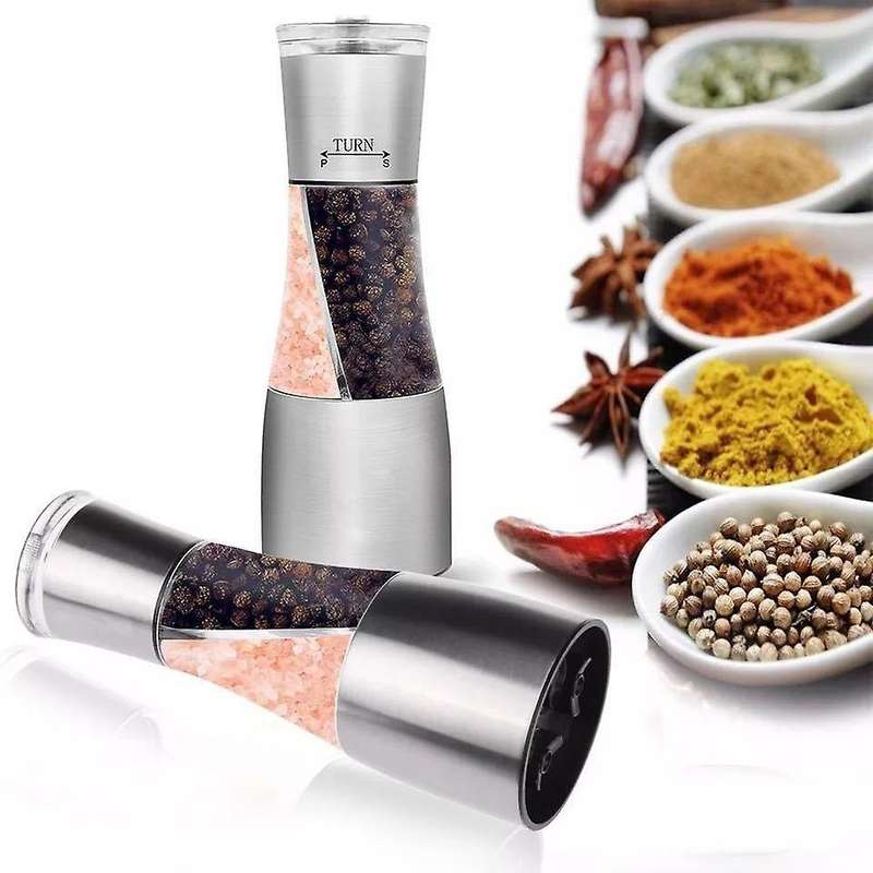 Pepper and Salt Grinder 2 In 1,mill Shaker with Adjustable Coarseness