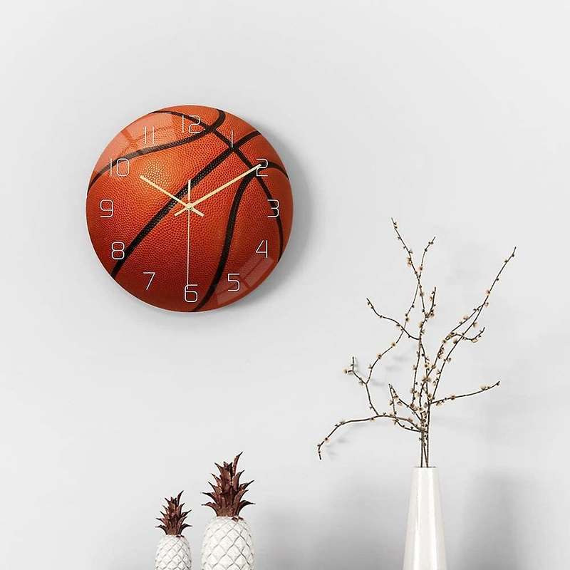 Basketball Acrylic Silent Wall Clock Bedroom Living Room Alarm Clock