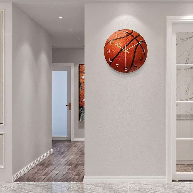 Basketball Acrylic Silent Wall Clock Bedroom Living Room Alarm Clock