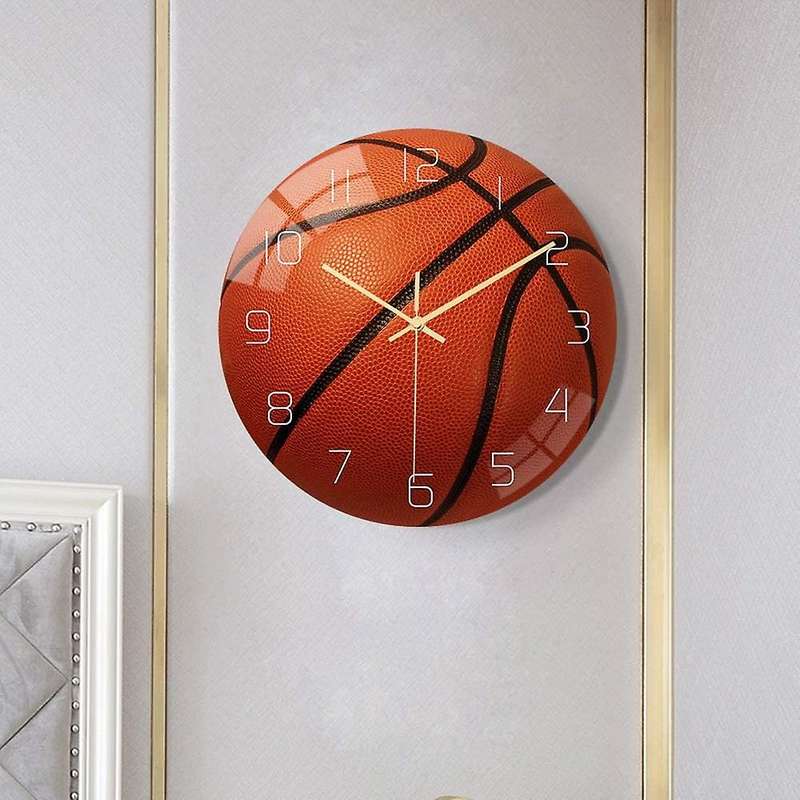 Basketball Acrylic Silent Wall Clock Bedroom Living Room Alarm Clock