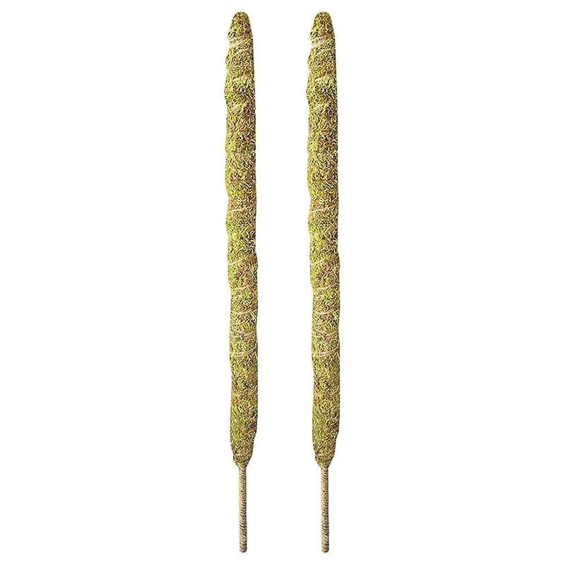 2 Pack 24 Inch Real Moss Pole for Monstera Bendable Plant Stakes