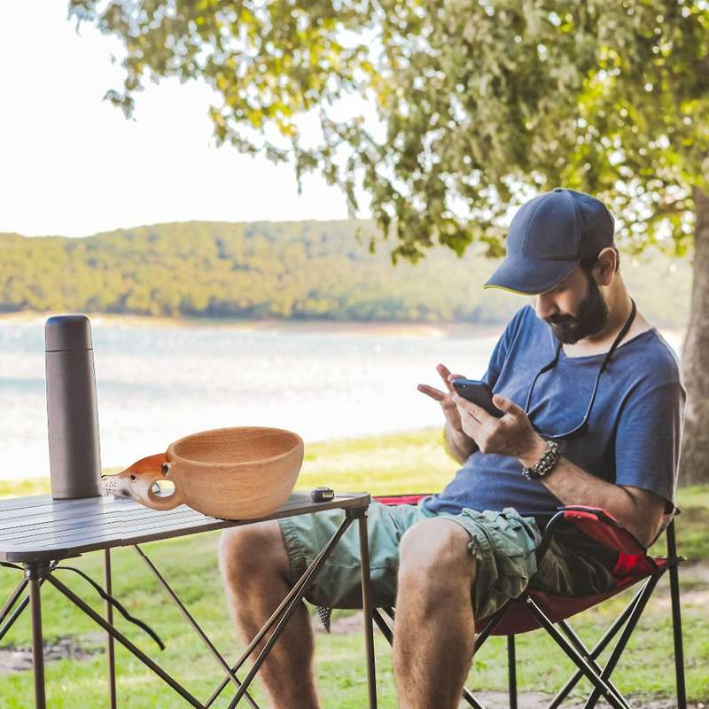 Hand Carved Animal Rubber Wooden Water Cup Camping Coffee Cups -5