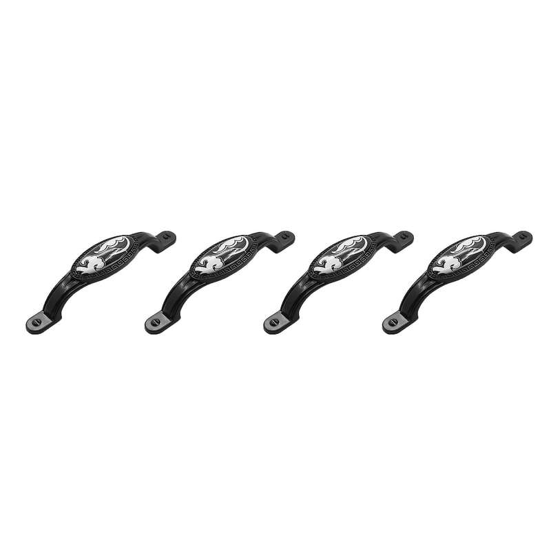 4pcs Cabinet Handles Ceramic Zinc Alloy Door Handles Black Knobs