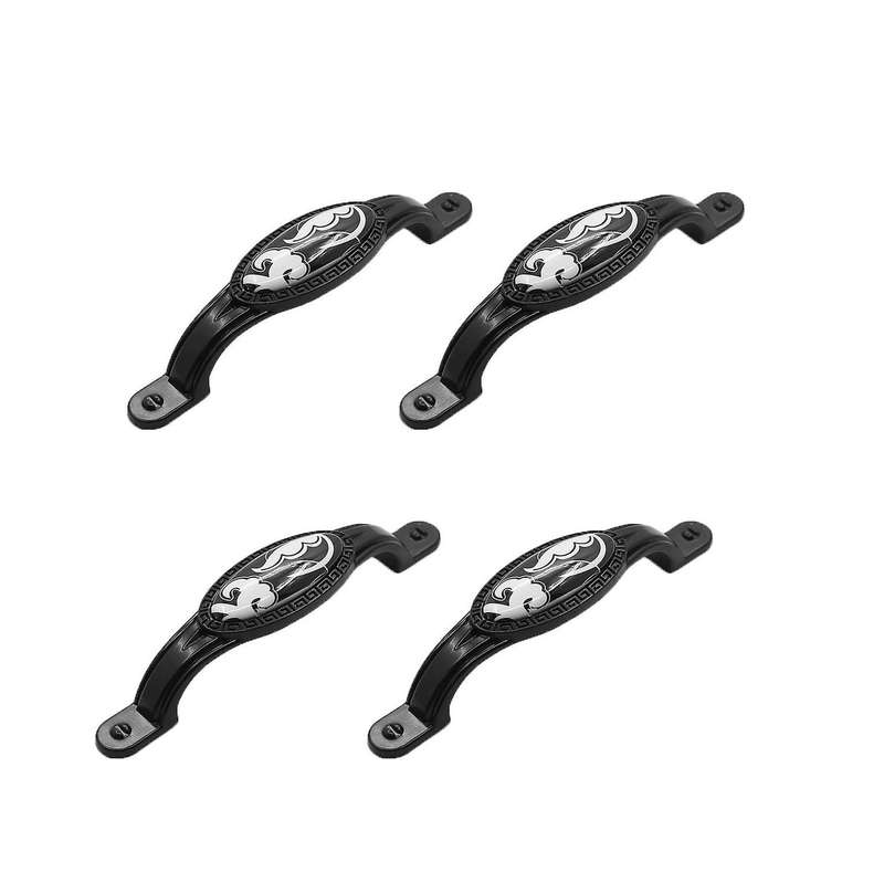 4pcs Cabinet Handles Ceramic Zinc Alloy Door Handles Black Knobs