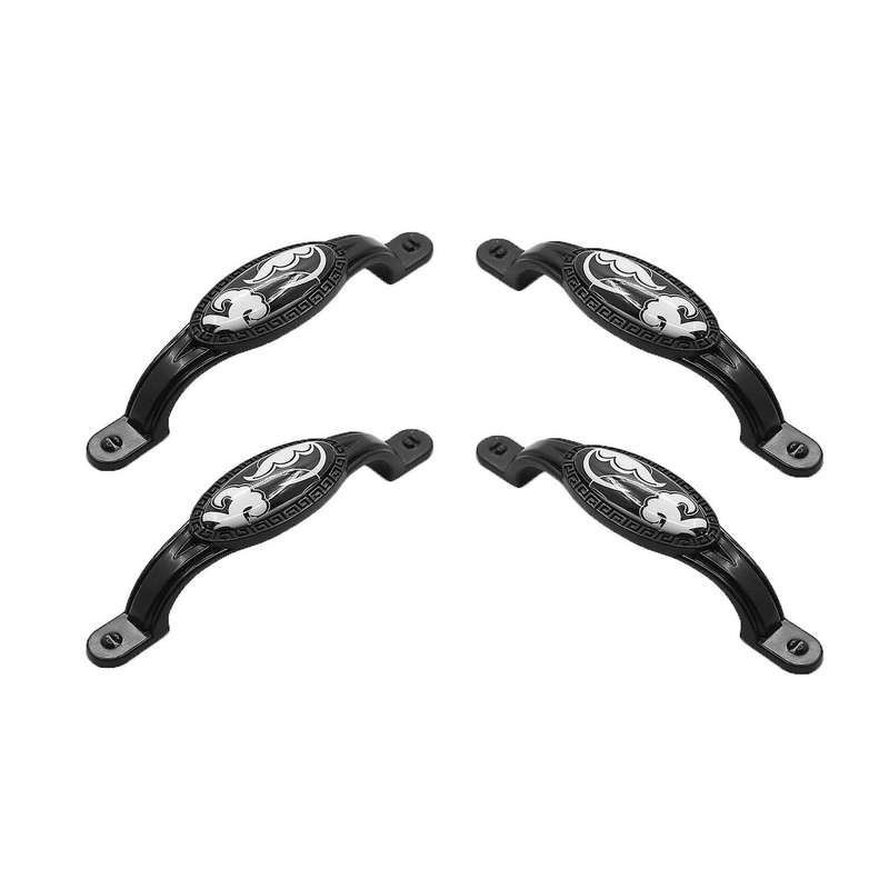 4pcs Cabinet Handles Ceramic Zinc Alloy Door Handles Black Knobs