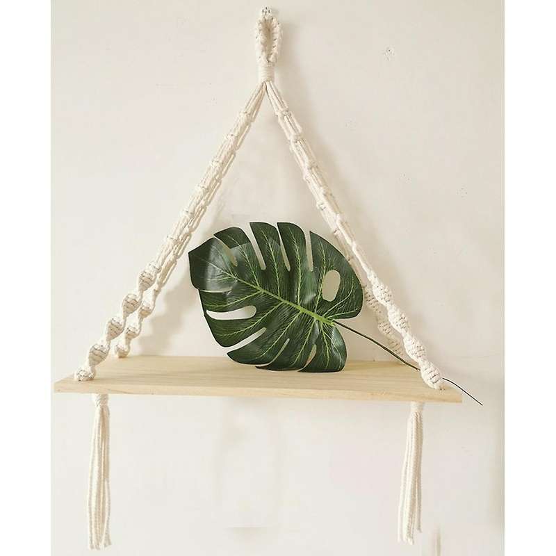 Bohemian Decor Wall Hanging Shelf Handmade Tapestry Cotton Rope Rack