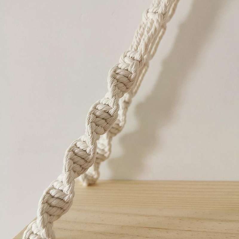 Bohemian Decor Wall Hanging Shelf Handmade Tapestry Cotton Rope Rack