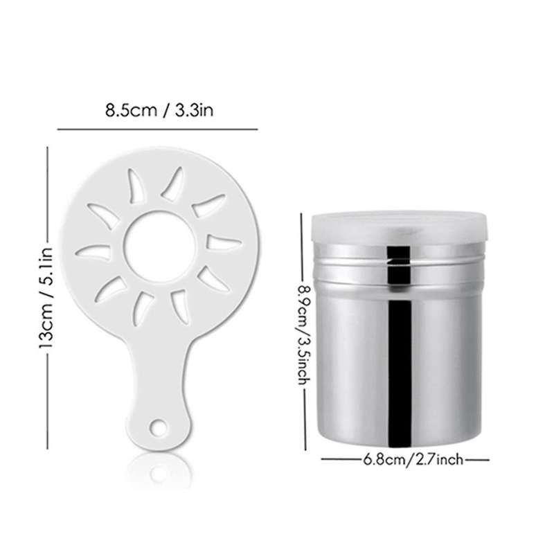 Stainless Steel Milk Frothing Pitcher 12oz with Cappuccino Stencil