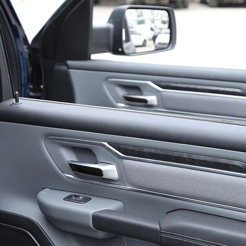 Car Inner Door Handle Strip Cover for Ram 1500 2018-2020 Carbon Fiber