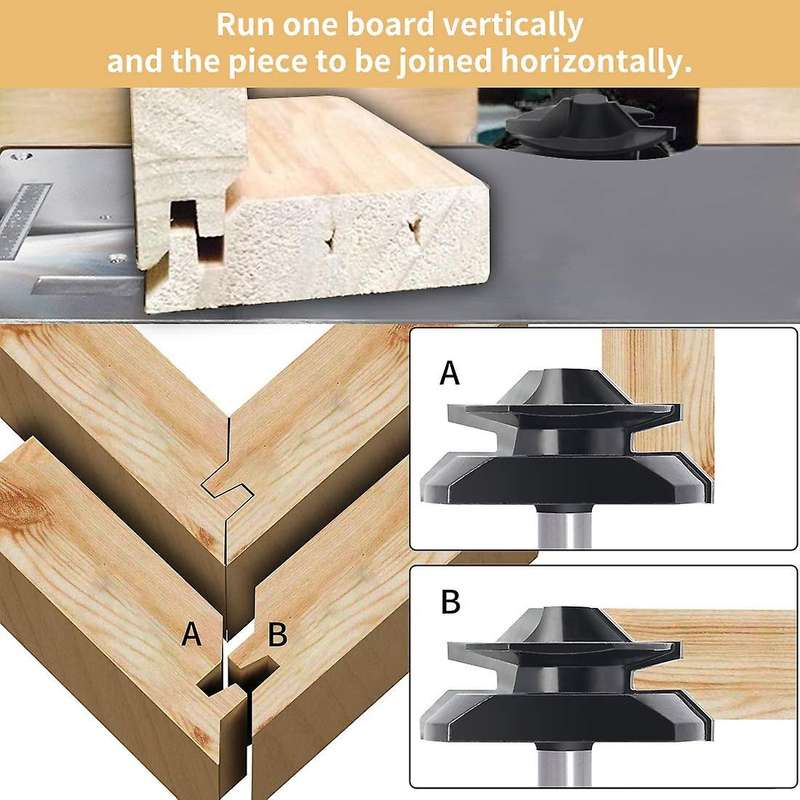 1/2 Inch Shank Lock Miter Router Bit 45 Degree 1/2 Inch to 1 Inch