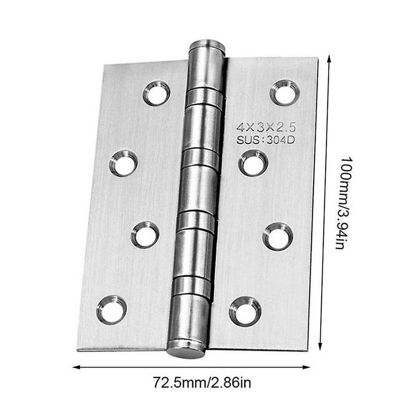 2 Pcs 4inch Free Slot Bearing Thickened Mute Sub-door Hinge, B