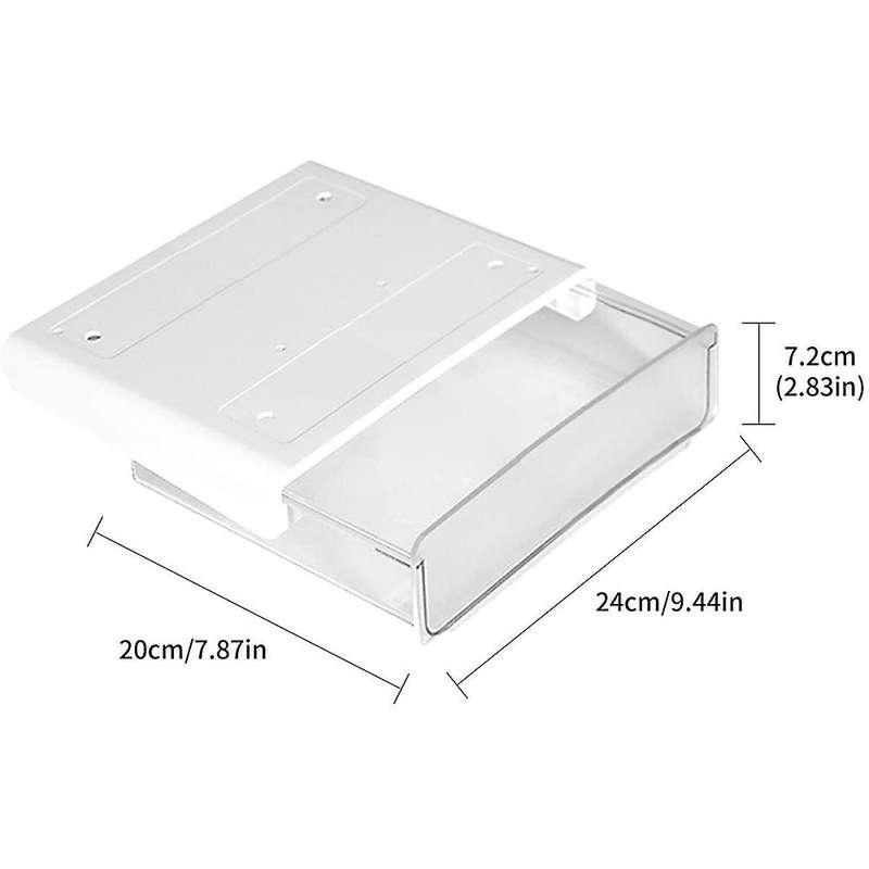 Under Desk Drawer Organizer, Pop-up Under Desk Storage Box(white)