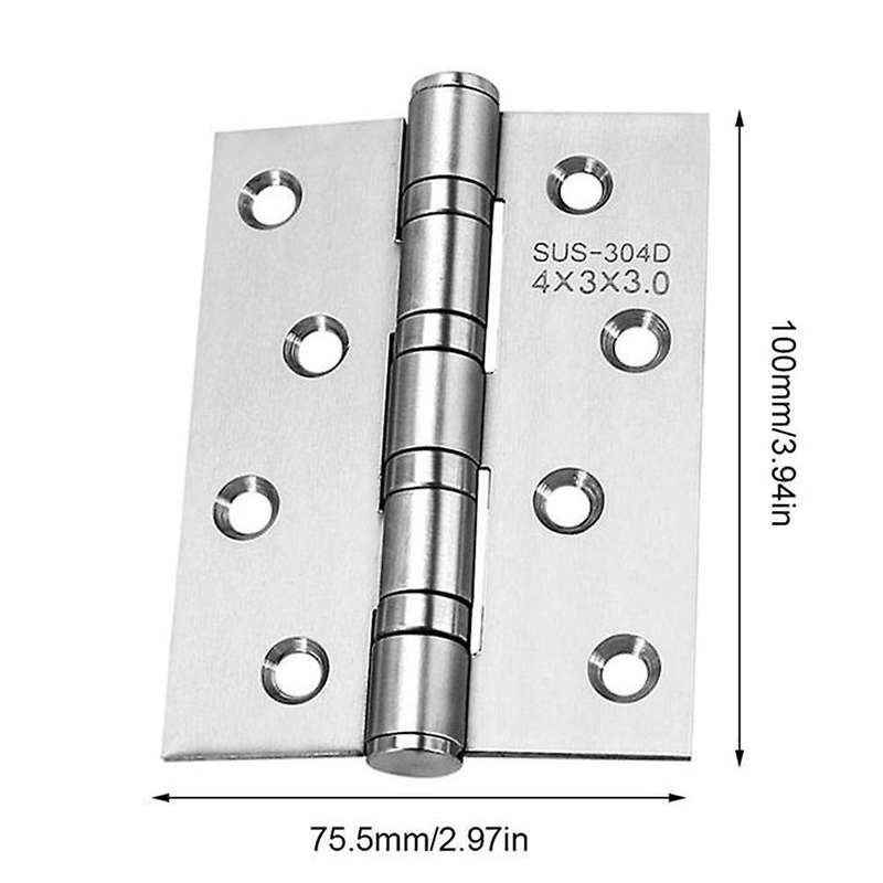 2 Pcs 4inch Free Slot Bearing Thickened Mute Sub-door Hinge, A