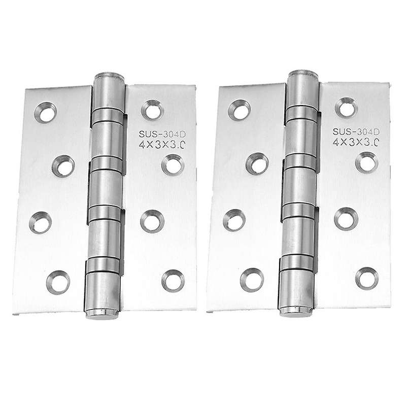 2 Pcs 4inch Free Slot Bearing Thickened Mute Sub-door Hinge, A