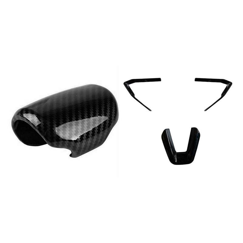 Black Carbon Fiber Style Gear Shift Knob Cover Trim for Honda Crv