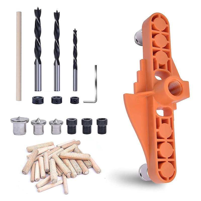 Dowel Jig Kit, Wood Doweling Hole Drill Guide Tool, Drill Jig