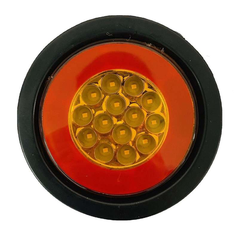 2pcs 12v 32 Led Car Light Guide Round Amber Red Taillights