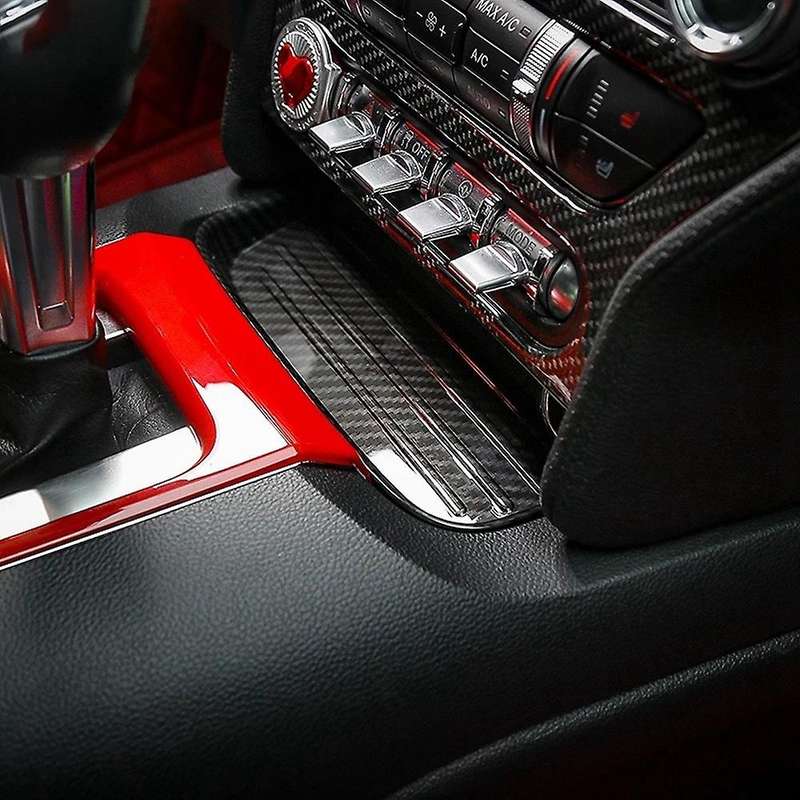 Carbon Fiber Coin Tray Storage Box Cover Trim for Ford Mustang 2015+