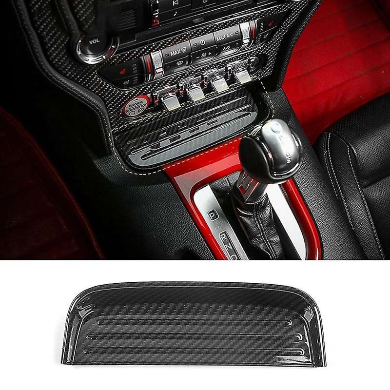 Carbon Fiber Coin Tray Storage Box Cover Trim for Ford Mustang 2015+