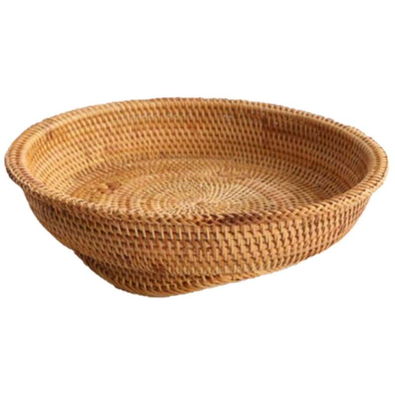 Fruit Basket Handmade Rattan Storage Basket Woven Basket Household, L