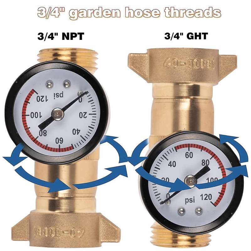 Rv Water Pressure Regulator with Filter and Gauge for Camper Travel