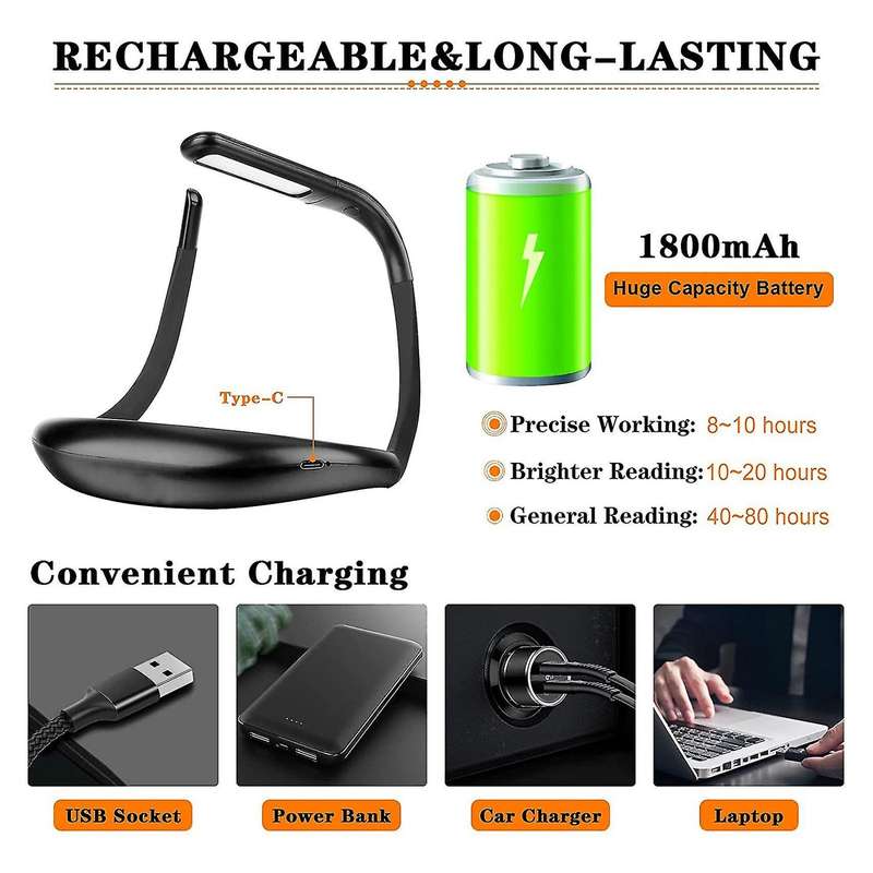 Reading Light,neck Book Light, 3 Color Adjustable for Reading,camping