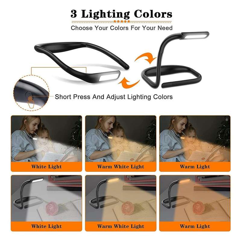 Reading Light,neck Book Light, 3 Color Adjustable for Reading,camping