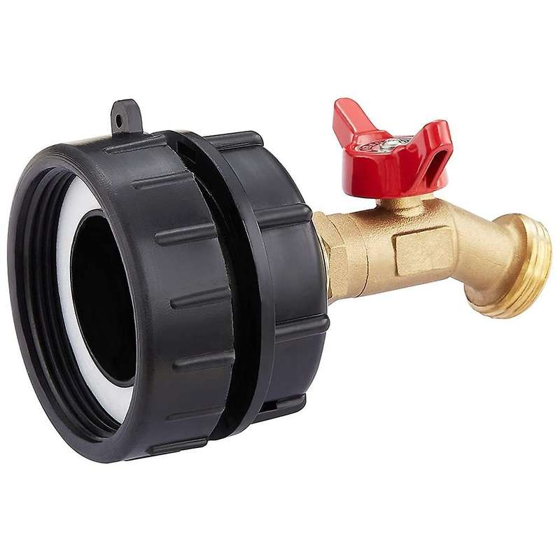 275-330 Gallon Ibc Adapter 2 Inch Fine Thread + Hose Faucet Valve