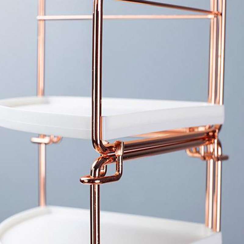 2-tier Corner Wire Shelving Stackable Organizer for Cosmetics