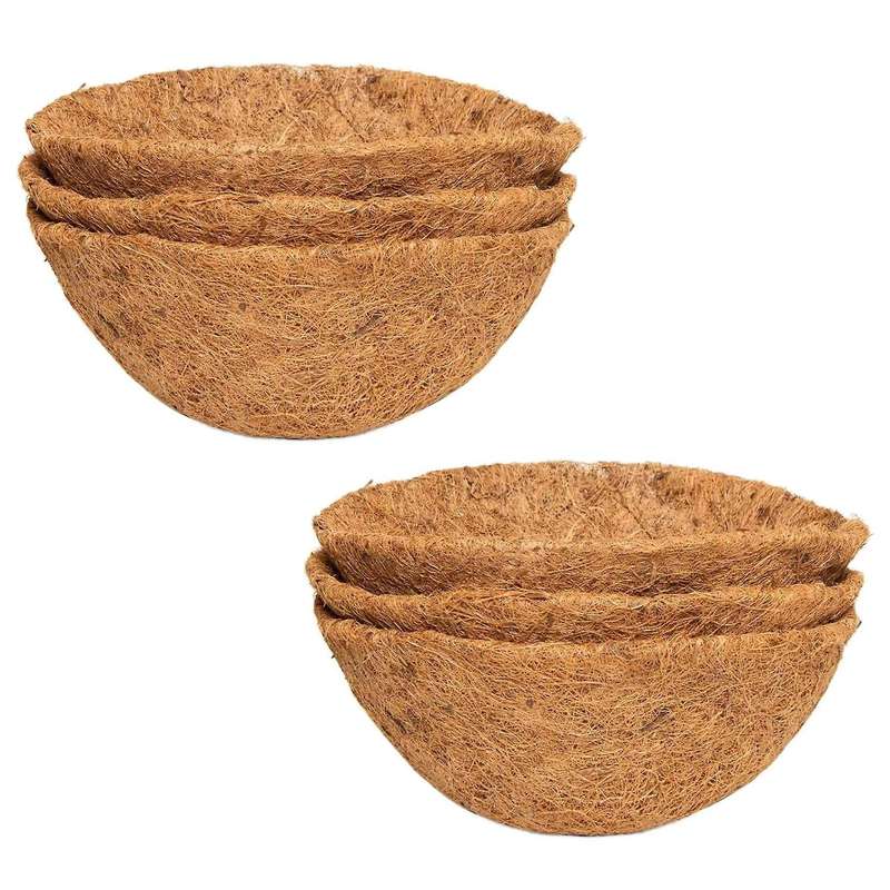 6pcs 10in Half Round Coco Coir Liner for Hanging Baskets Flower Pot