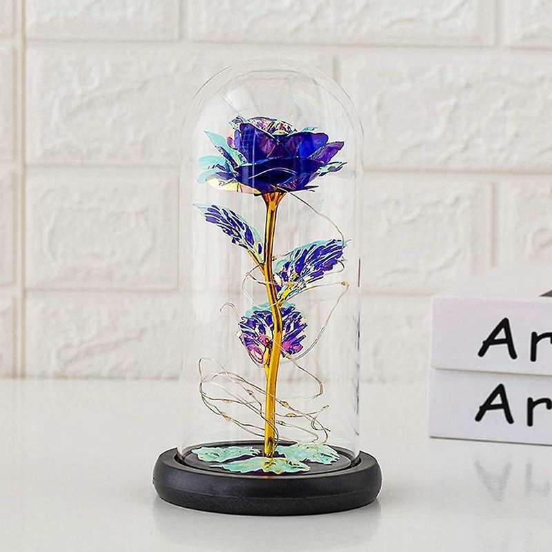Led Lights Crystal Rose, for Anniversary,wife,women Purple