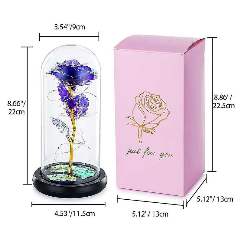 Led Lights Crystal Rose, for Anniversary,wife,women Purple
