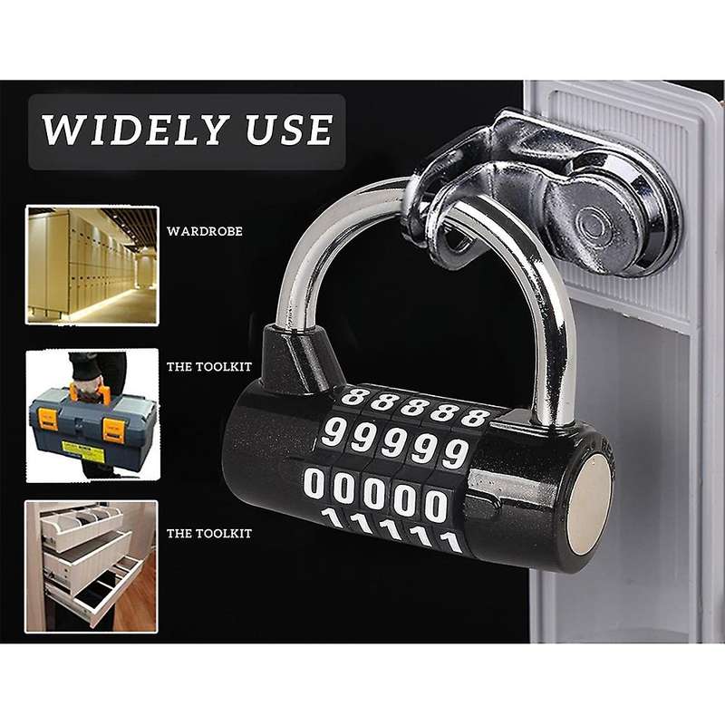 Gym Locker Lock,5-dial Padlock, Combination Lock,set Your Own 2 Pack