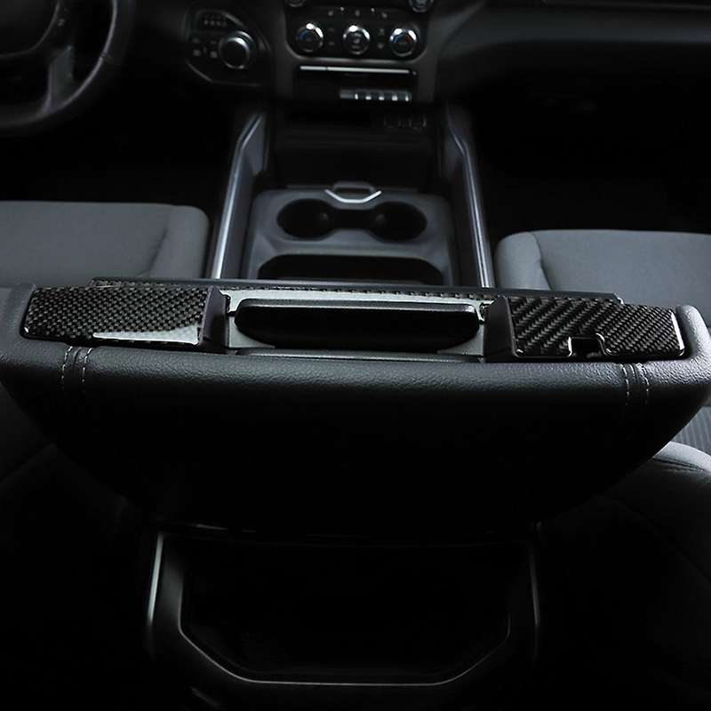 Car Armrest Box Switch Decoration Cover Trim Stickers, Carbon Fiber
