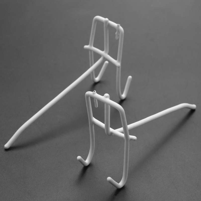 40 Pcs 3.9inch Long White Metal Store Grid Wall Bracket Display Hooks