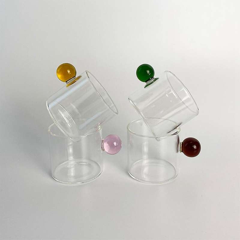 6pc Nordic Style Home Coffee Cups Heat Resistant Glass Teacups (c)