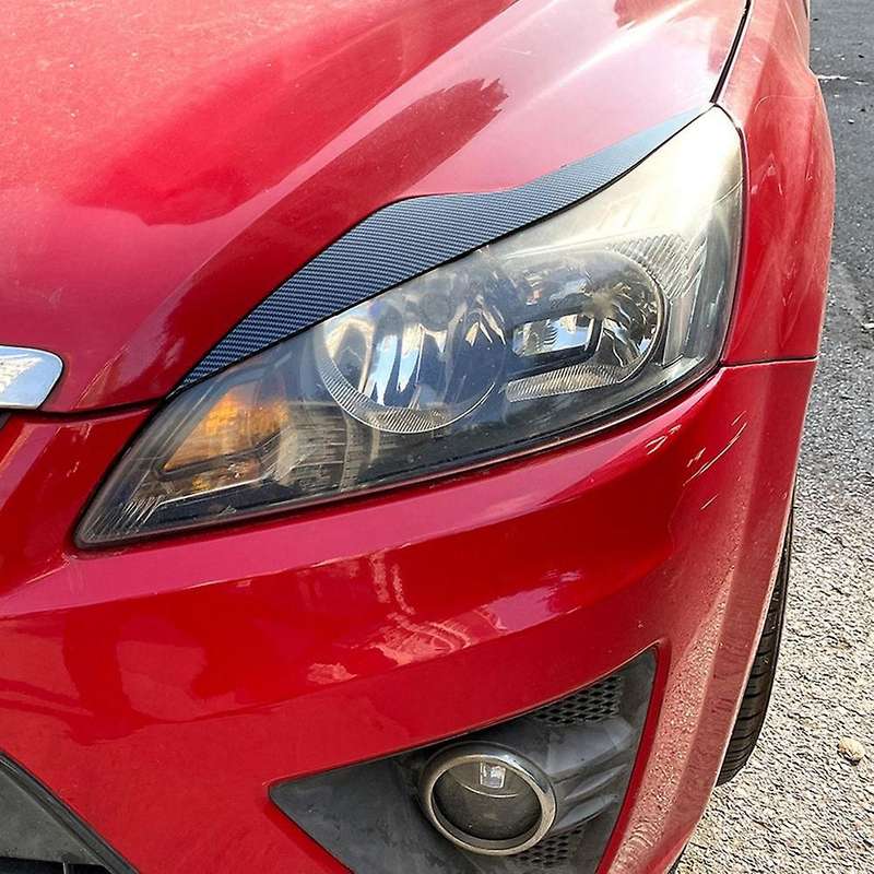 Car Glossy Black Headlights Eyebrows Eyelids Cover Eyelash Head
