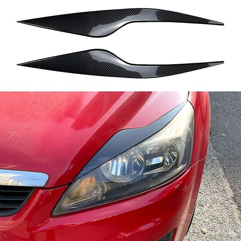 Car Glossy Black Headlights Eyebrows Eyelids Cover Eyelash Head