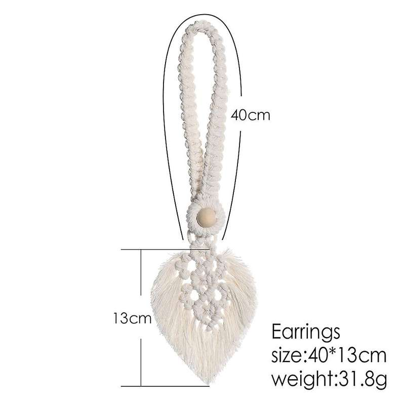 4pcs Rope Leaf Curtain Tie Backs Macrame Holdbacks