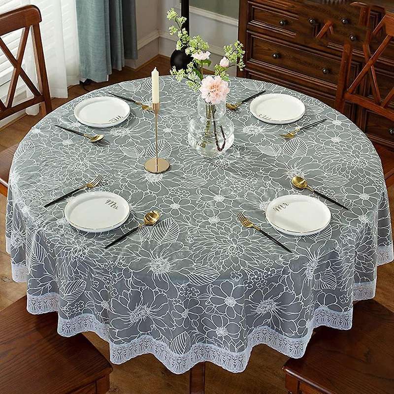Round Tablecloth Wipe Clean 180cm Waterproof Wrinkle Free Stain