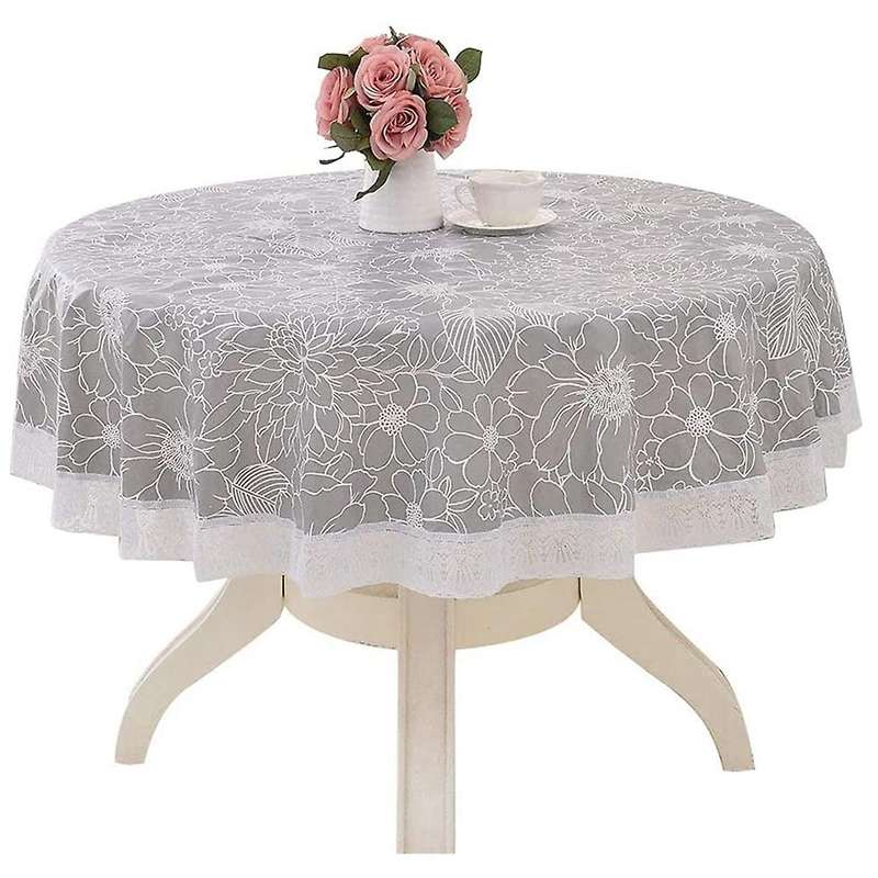 Round Tablecloth Wipe Clean 180cm Waterproof Wrinkle Free Stain