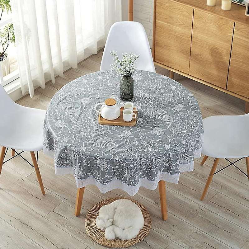 Round Tablecloth Wipe Clean 180cm Waterproof Wrinkle Free Stain