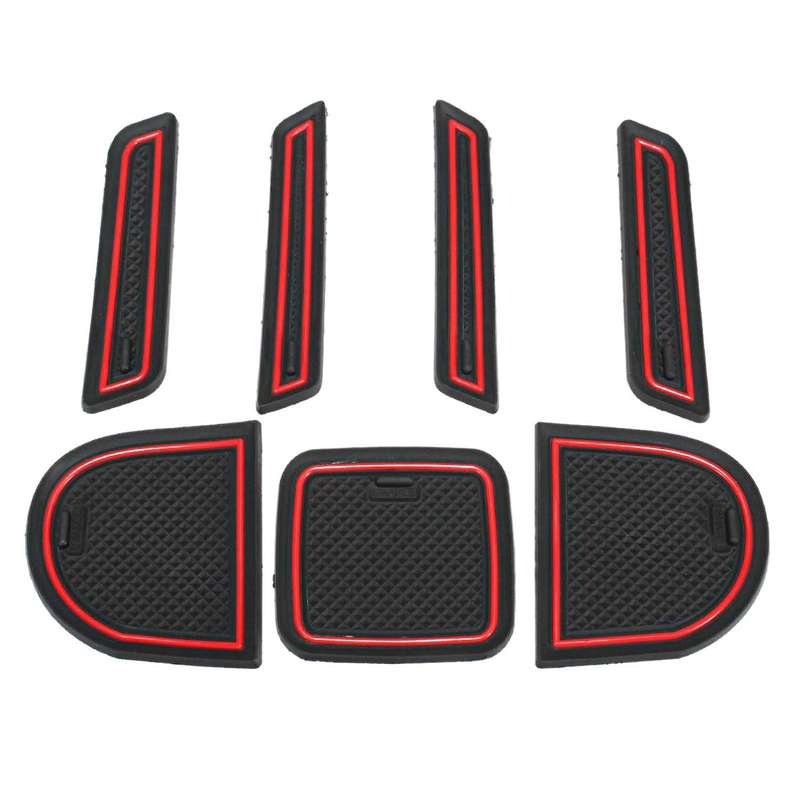 For Suzuki Swift 2018 12pcs Non-slip Rubber Door Groove Mat - Red
