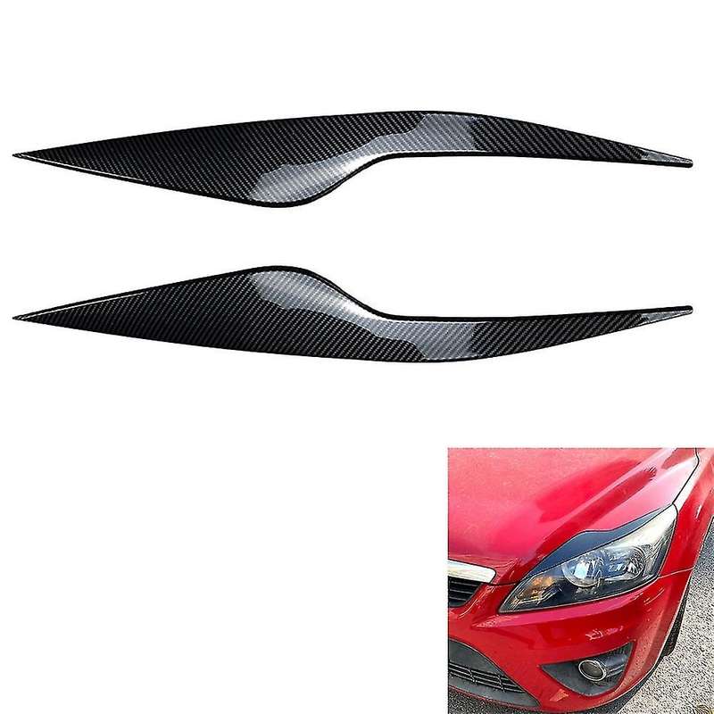 Car Carbon Fiber Headlights Eyebrows Eyelids Cover Eyelash Head