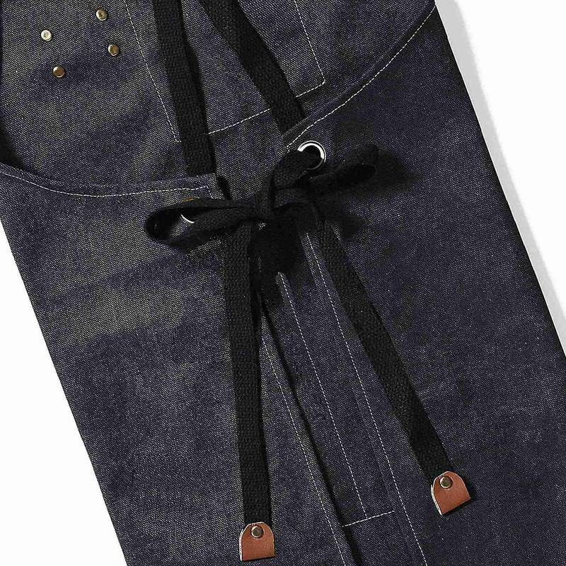 Cotton Cross Apron with Adjustable Straps& Pockets,m to Xxl(black)