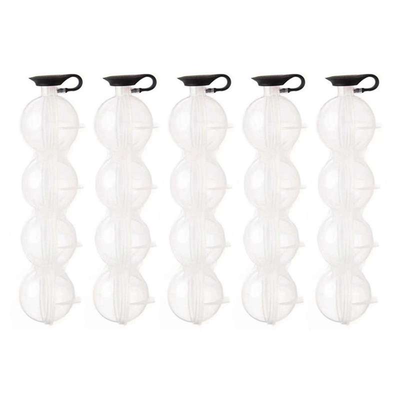 5x 4 Cavity Ice Square Maker Whiskey Cocktail Diy Round Ice Ball Grid