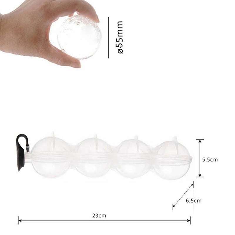 5x 4 Cavity Ice Square Maker Whiskey Cocktail Diy Round Ice Ball Grid